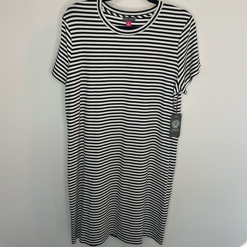 Black & White Striped Midi Dress 🖤🤍
